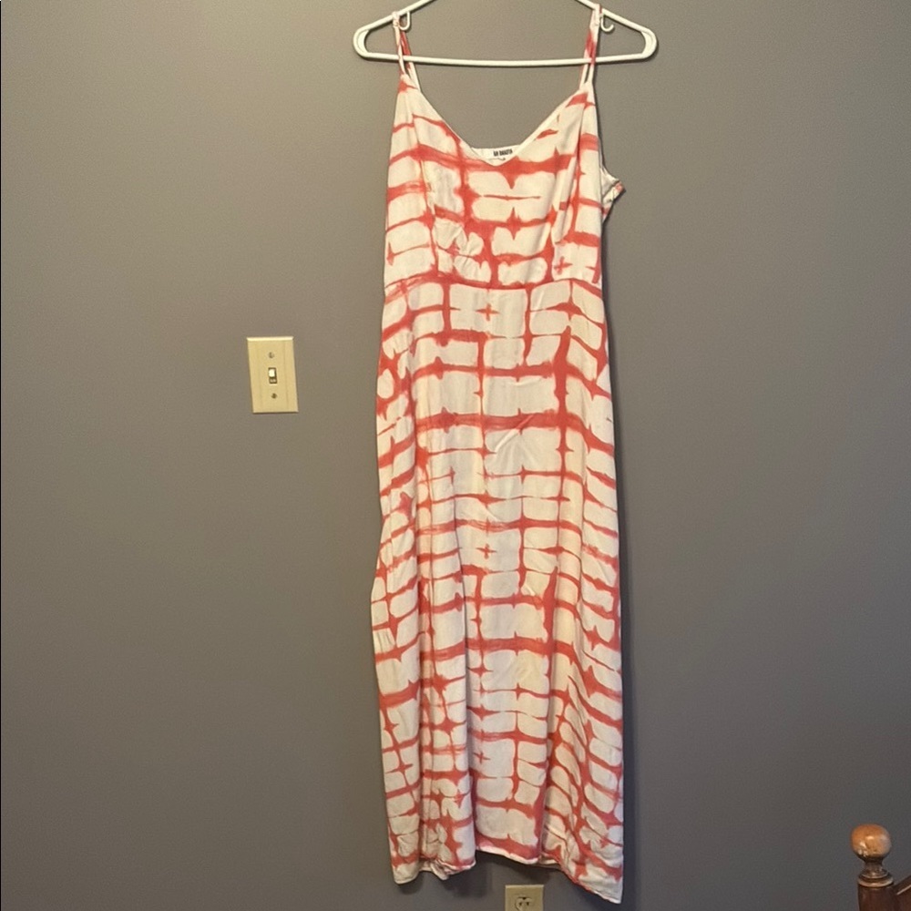 BB Dakota Pink and White Sleeveless Maxi Sundress